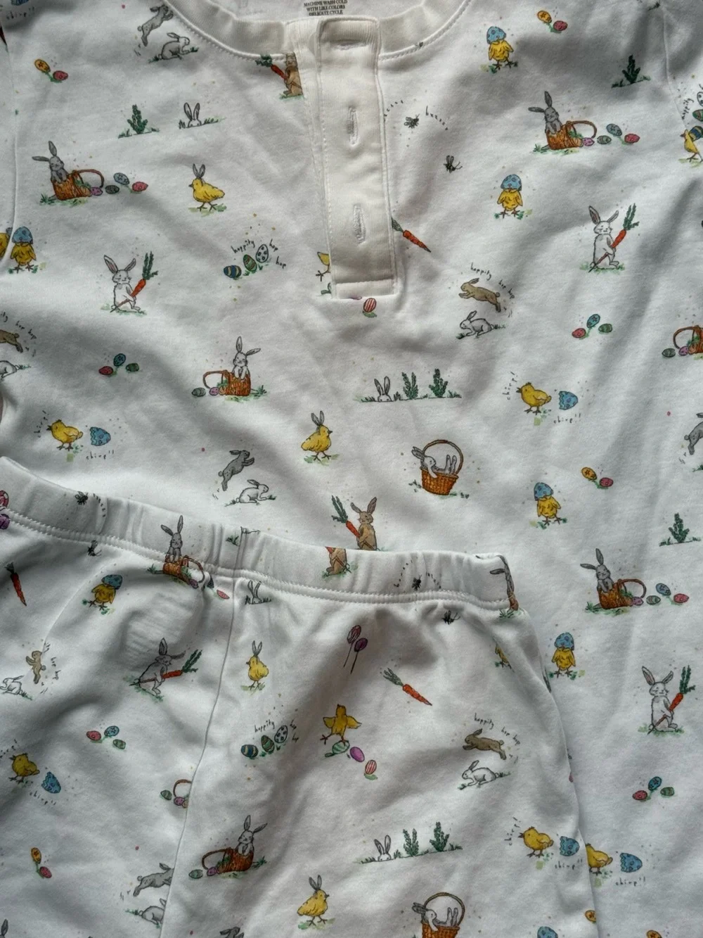 Children's White Short Pajama Set with Playful Animal Prints